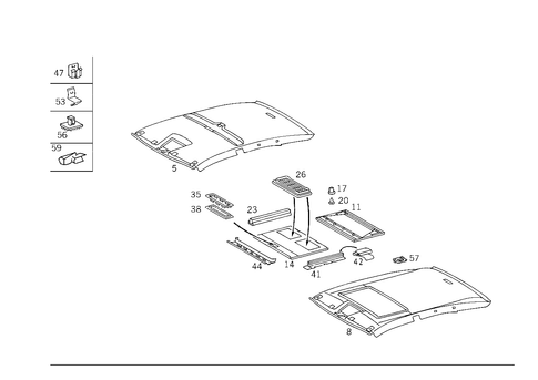 Headliner for 1995 Mercedes-Benz C 220 #0