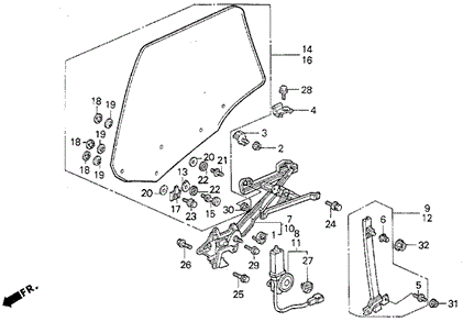 Rear Door Windows for 1994 Acura Vigor #0