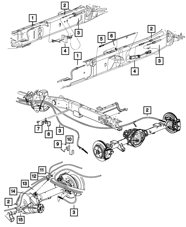 52013534AA - Brakes: Parking Brake Extension Cable for Mopar Image