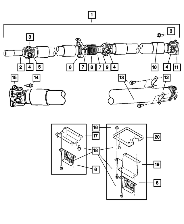 52853163AA - Propeller Shafts and U-Joints: Drive Shaft for Mopar Image