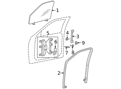 Glass - Front Door for 2005 Ford Explorer #0