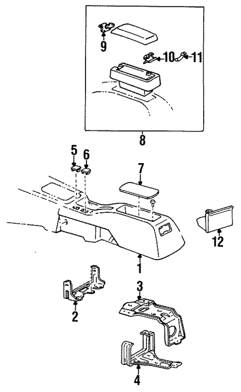 Rear Console for 1996 Toyota Corolla #0