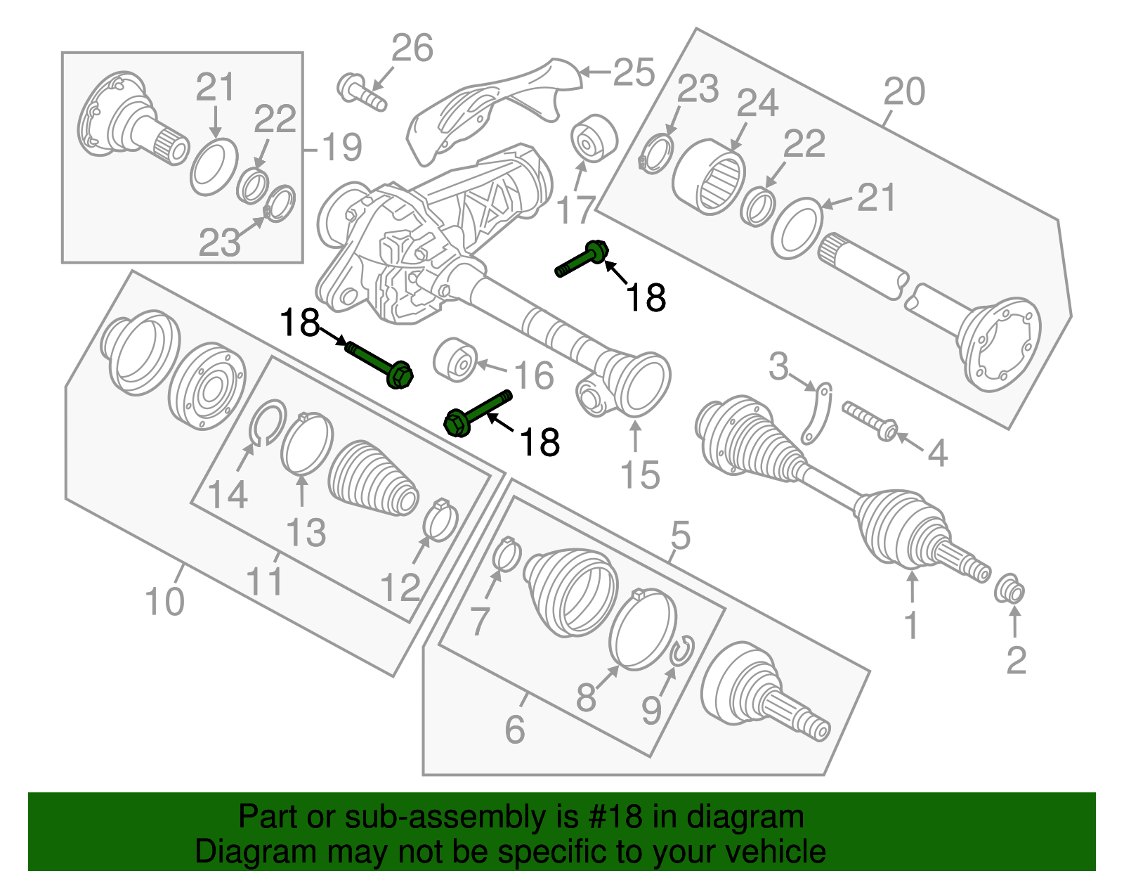Differential Assembly Mount Bolt - Porsche (N-102-112-02)