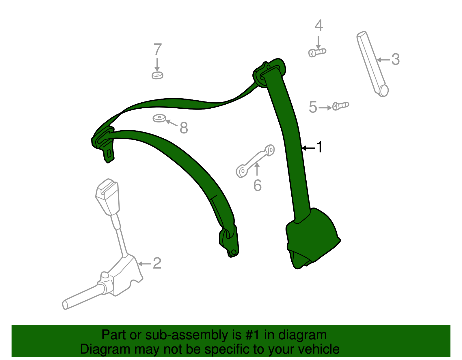 Seat Belt Assembly - BMW (72117210861)