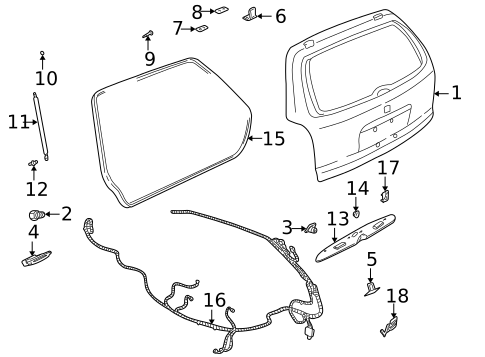 Exterior Trim - Lift Gate for 2000 Saturn LW2 #0