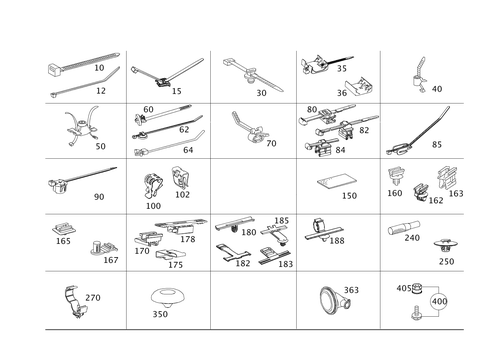 Cable Ties, Cable Fastening Parts and Grommets for 2014 Mercedes-Benz C350 #0