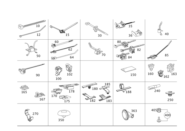 19979490 - Electrical Equipment and Instruments: Cable Tie for Mercedes-Benz: 180A, 180b, 180C, 190, 190D, 190E, 200, 200D, 220a, 250, 280CE, 300C, 300CD, 300CE, 300D, 300E, 300S, 300SE, 300SEL, 300SL, 300TD, 300TE, 350SD, 380SEC, 380SL, 380SLC, 400SE, 400SEL, 450SL, 450SLC, 500SEL, 500SL, 560SEC, 560SEL, 600SEL, 600SL, A220, A35 AMG, AMG GT, AMG GT 43, AMG GT 53, AMG GT 55, AMG GT 63, AMG GT 63 Pro, AMG GT 63 S, AMG GT 63 S E Performance, AMG GT Black Series, AMG GT C, AMG GT R, AMG GT S, C230, C240, C250, C280, C300, C32 AMG, C320, C350, C350e, C400, C43 AMG, C450 AMG, C55 AMG, C63 AMG, C63 AMG S, C63 AMG S E Performance, CL500, CL55 AMG, CL550, CL600, CL63 AMG, CL65 AMG, CLA250, CLA35 AMG, CLA45 AMG, CLA45 AMG S, CLE300, CLE450, CLE53 AMG, CLK320, CLK350, CLK500, CLK55 AMG, CLK550, CLK63 AMG, CLS400, CLS450, CLS500, CLS53 AMG, CLS55 AMG, CLS550, CLS63 AMG, CLS63 AMG S, E250, E300, E320, E350, E400, E43 AMG, E450, E500, E53 AMG, E55 AMG, E550, E63 AMG, E63 AMG S, EQB 250+, EQB 300, EQB 350, EQE 350, EQE 350 SUV, EQE 350+, EQE 350+ SUV, EQE 500, EQE 500 SUV, EQE AMG, EQE AMG SUV, EQS 450, EQS 450 SUV, EQS 450+, EQS 450+ SUV, EQS 580, EQS 580 SUV, EQS AMG, G500, G550, G580, G63 4x4 Squared AMG, G63 AMG, GL350, GL450, GL550, GL63 AMG, GLA250, GLA35 AMG, GLA45 AMG, GLB250, GLB35 AMG, GLC300, GLC350e, GLC43 AMG, GLC63 AMG, GLC63 AMG S, GLC63 AMG S E Performance, GLE300d, GLE350, GLE400, GLE43 AMG, GLE450, GLE450 AMG, GLE450e, GLE53 AMG, GLE550e, GLE580, GLE63 AMG, GLE63 AMG S, GLK250, GLK350, GLS350d, GLS450, GLS550, GLS580, GLS63 AMG, Maybach EQS 680 SUV, Maybach GLS600, Maybach S550, Maybach S560, Maybach S580, Maybach S600, Maybach S650, Maybach S680, ML250, ML350, ML400, ML550, ML63 AMG, R320, R350, R500, S350, S400, S420, S430, S450, S500, S55 AMG, S550, S550e, S560, S580, S580e, S600, S63 AMG, S63 AMG E Performance, S65 AMG, SL400, SL43 AMG, SL450, SL500, SL55 AMG, SL550, SL600, SL63 AMG, SL63 AMG S E Performance, SL65 AMG, SLC300, SLC43 AMG, SLK230, SLK250, SLK280, SLK300, SLK320, SLK350, SLK55 AMG Image image