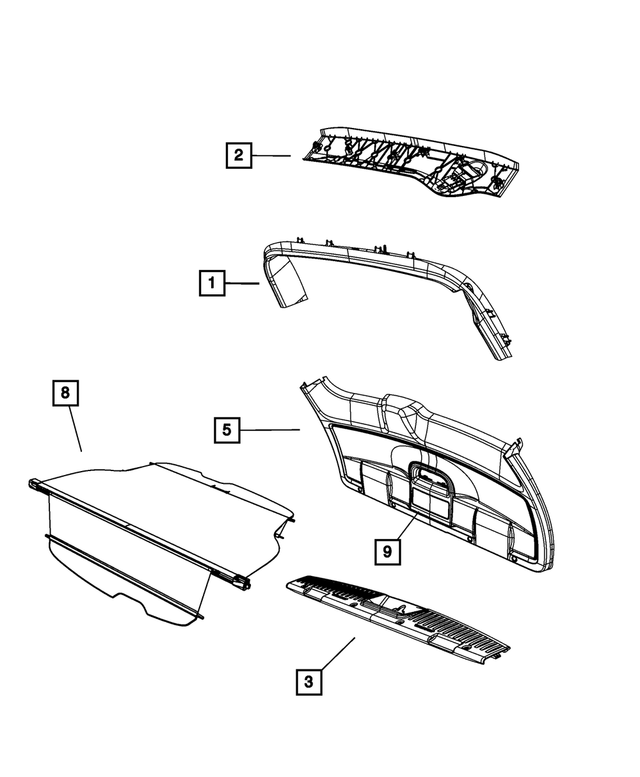 1HM84BD1AE - Interior Trim: Rear Header Molding for Mopar Image image