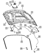 68361149AB - Body Sheet Metal Except Doors: Hood Latch for Ram: 2500, 3500 Image