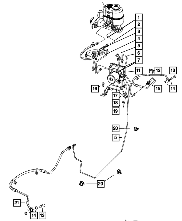 « 52855830AA – Parking Brake : Tube De Frein Agrafe, Montage pour Mopar Image »