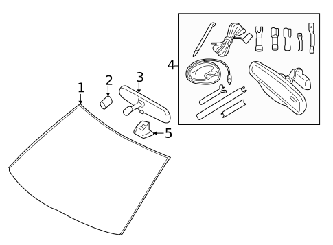 Glass - Windshield for 2008 Ford Edge #0