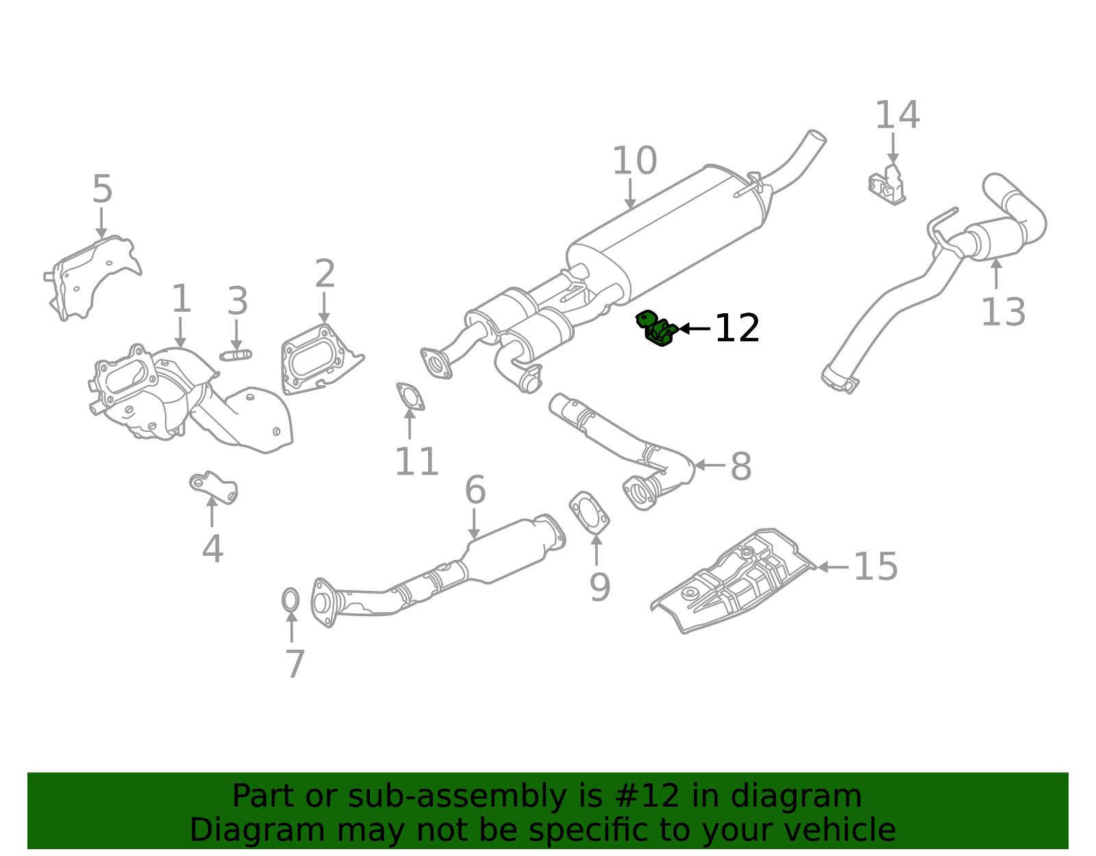 2020-2025 Nissan Frontier Muffler & Pipe Mount 20651-4JA2C | TascaParts.com