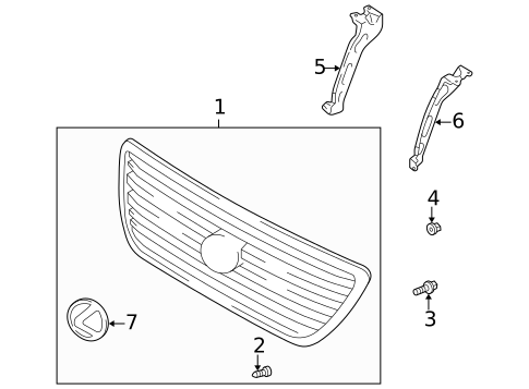 Grille & Components for 2000 Lexus LX470 #0