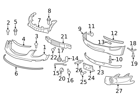 Bumper & Components - Front for 2012 Buick Enclave #0
