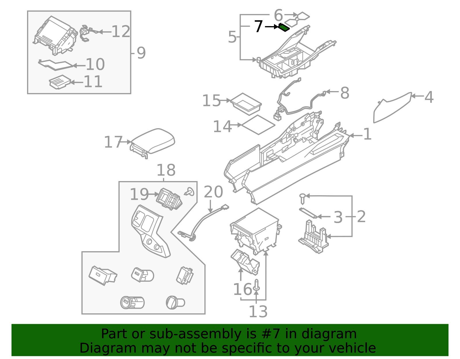 84674-R5000 - Mat Floor Console 2021-2023 Kia Sorento | Kia.Parts Store