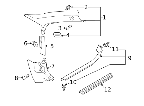 Interior Trim - Pillars for 2021 Audi TTS Quattro #0