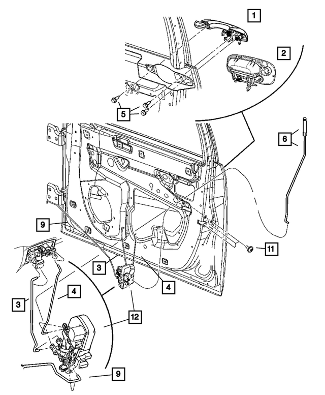 5065800AH - Doors and Related Parts: Exterior Door Handle, Right for Chrysler: 300 | Dodge: Charger, Magnum Image