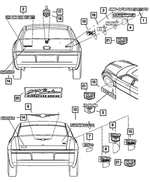 4806013AA - Exterior Ornamentation: Medallion Nameplate for Chrysler: 300, Town &amp; Country | Dodge: Charger, Grand Caravan, Magnum Image