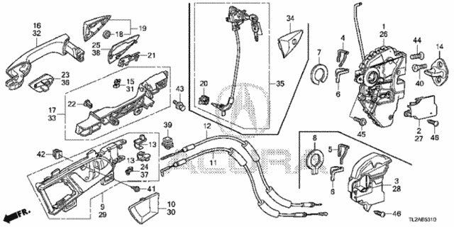 Front Door Locks - Outer Handle for 2013 Acura TSX #0