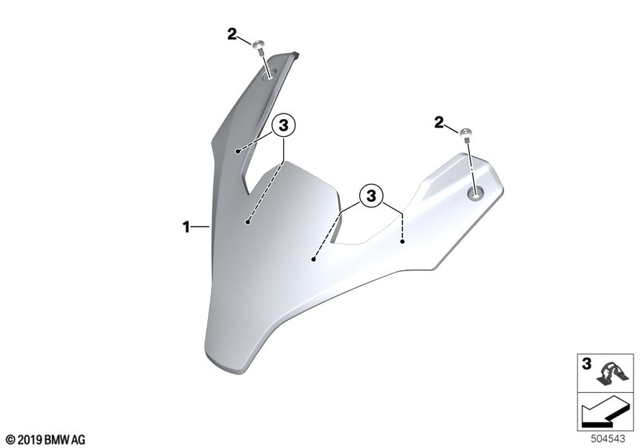 46638403920 - Frame and Mounting Parts: Trim Cover Upper Section - Rohteil/blank for BMW-Motorrad Image image