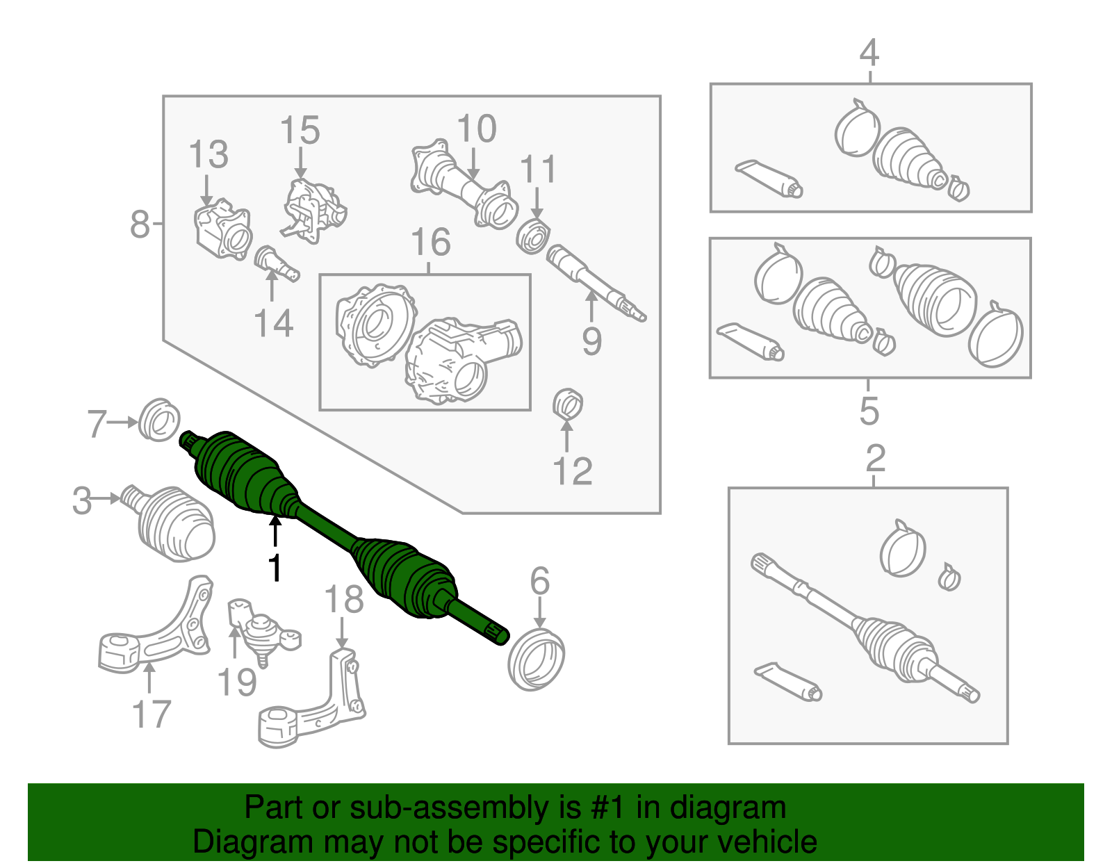Pair Of High Articulation CV Axle Shafts For Toyota Tundra & Sequoia 2007-2021 - Front Left & Right Replacement