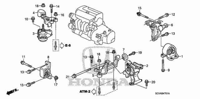 Engine Mounts (AT) (2WD) for 2007 Honda Element #0