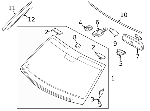 Glass - Windshield for 2012 Hyundai Genesis #0