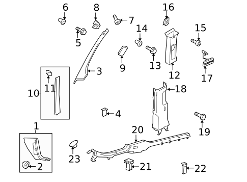 Interior Trim - Pillars for 2011 Volkswagen Jetta #1