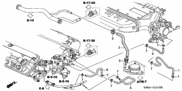 Water Hose (1) for 2003 Acura CL #0