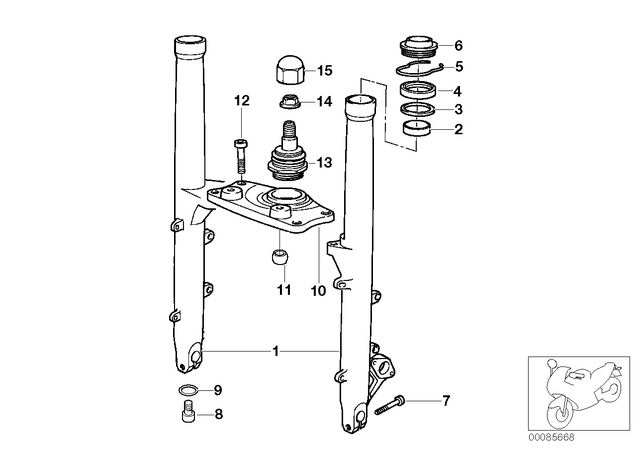31427671581 - : Fork Bridge, Bottom, Without Mounting for BMW-Motorrad Image