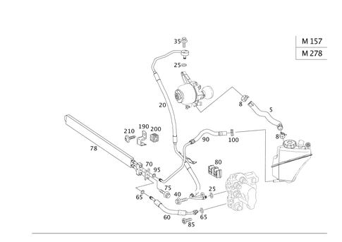 Line Arrangement of Hydraulic System for 2000 Mercedes-Benz S500 #0