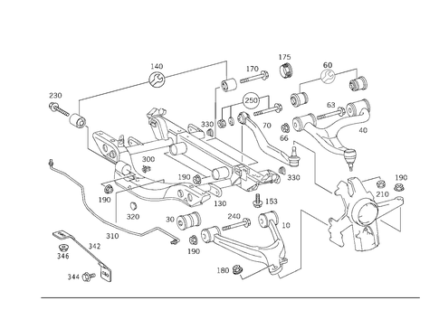 Transverse Control Arm, Torosion Bar and Rear Subframe for 2002 Mercedes-Benz ML55 AMG #1