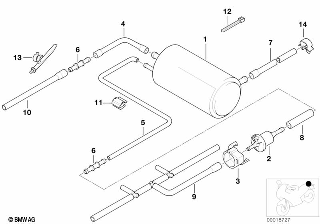 16131464924 - Fuel Supply: Activated Charcoal Filter -  for BMW-Motorrad Image