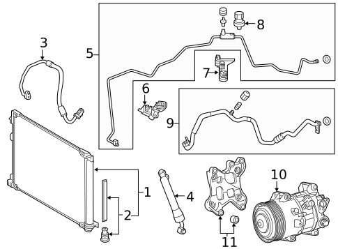 Condenser, Compressor & Lines for 2020 Lexus NX300 #0