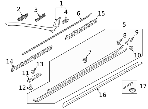 Exterior Trim - Pillars for 2017 Volvo V90 Cross Country #0