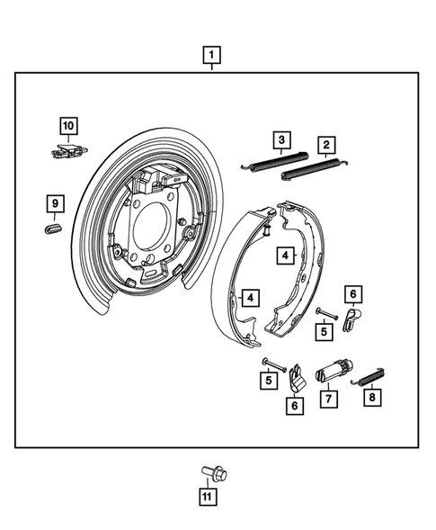 Parking Brake Level, Cables, and Rear Disc Park Brake Assembly for 2022 Dodge Durango #0