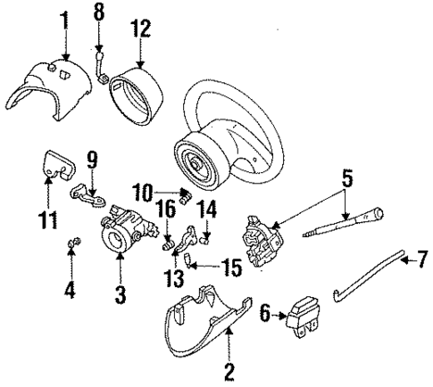 Shroud, Switches & Levers for 1994 Ford Ranger #0