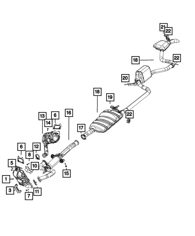 68629867AA - Exhaust: Exhaust And Catalytic Converter Manifold, All Wheel Drive for Mopar Image image