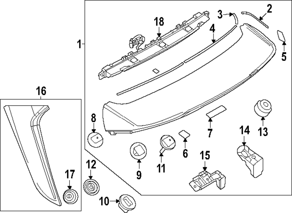 VA40-51-960B-51 - Spoiler Rear - 2023-2025 Mazda CX-50 | Mazda Swag