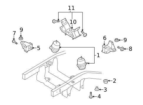 Engine & Trans Mounting for 2009 Kia Sorento #0