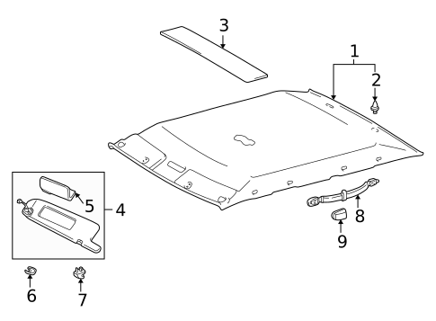 Interior Trim - Roof for 2001 Toyota Camry #1