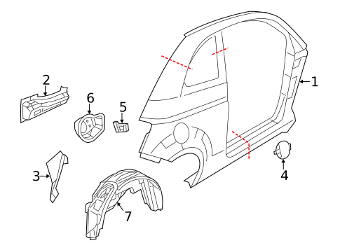 Quarter Panel & Components for 2013 Fiat 500 #0
