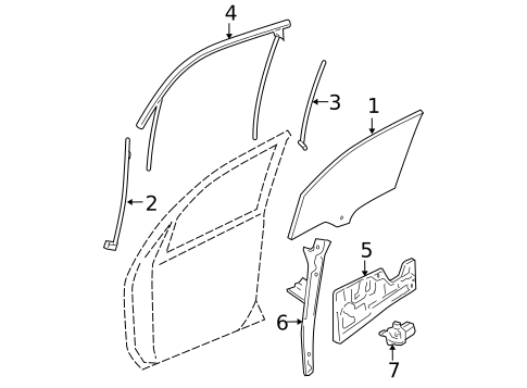 Glass - Front Door for 2006 Chevrolet Equinox #0