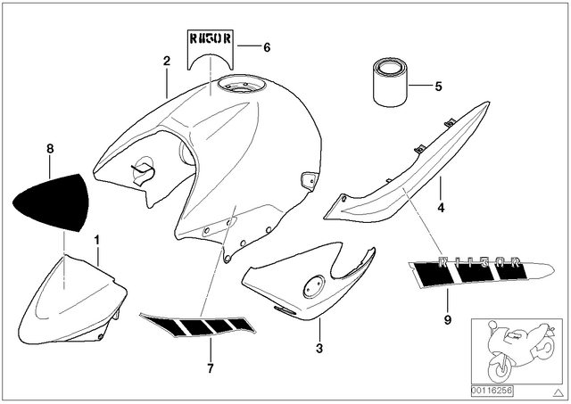 46637653793 - Body Equipment: Oil Cooler Cover, Primed Left -  for BMW-Motorrad Image