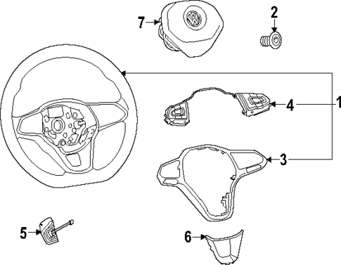 Steering Wheel for 2024 Volkswagen Golf R #0