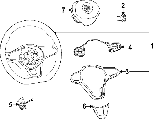 5H0419659LTCB - : 2022-2024 Volkswagen Golf R - Steering Wheel for Volkswagen: Golf R Image