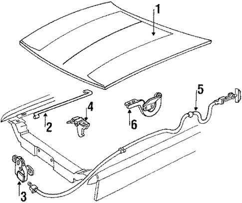 Hood & Components for 1987 Mercury Topaz #0