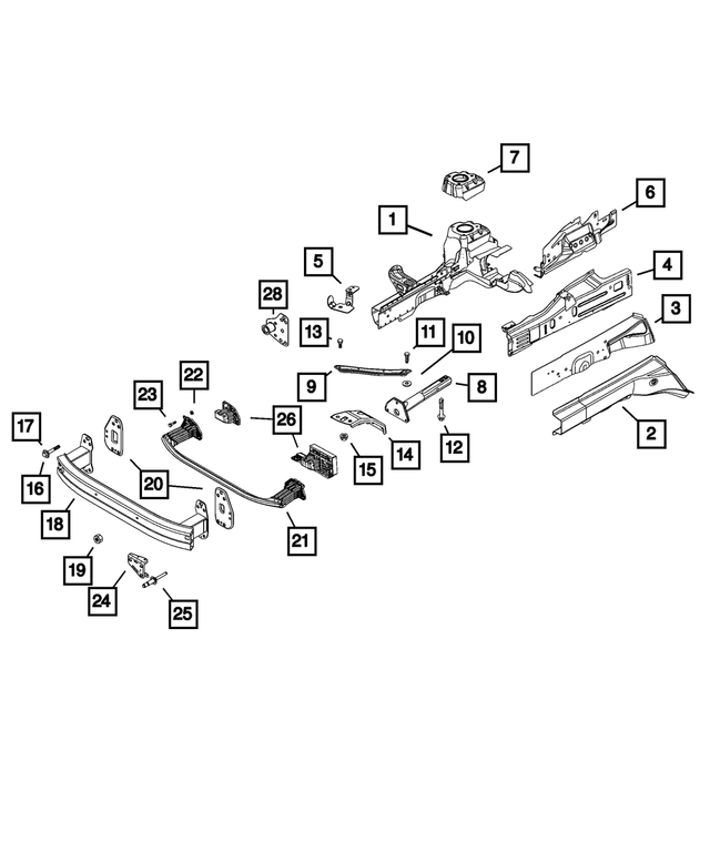 « 68521611AA – Frame, Bumper and Fascia : Cadre, Latéral Longeron, Côté Gauche pour Mopar Image »