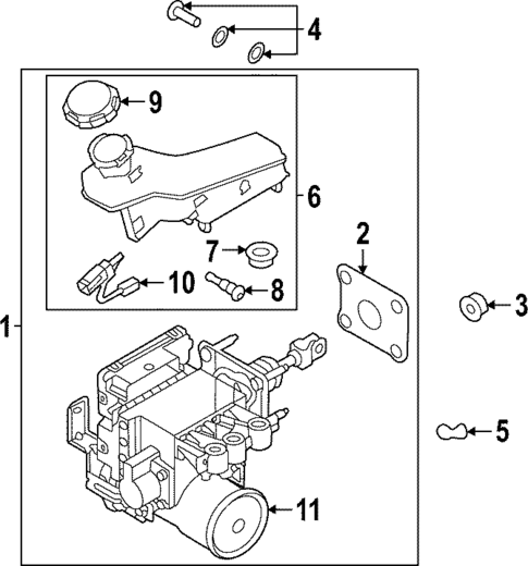 Master Cylinder - Components On Dash Panel for 2025 Kia Sportage #0