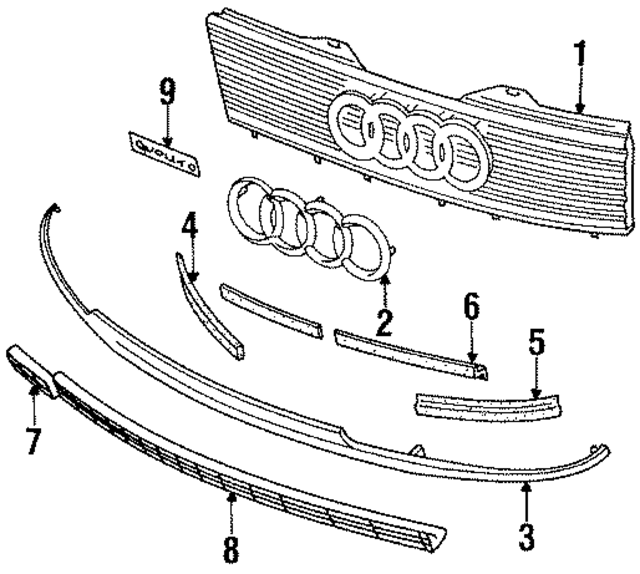 893853655B01C - Body: Grille Assembly for Audi Image